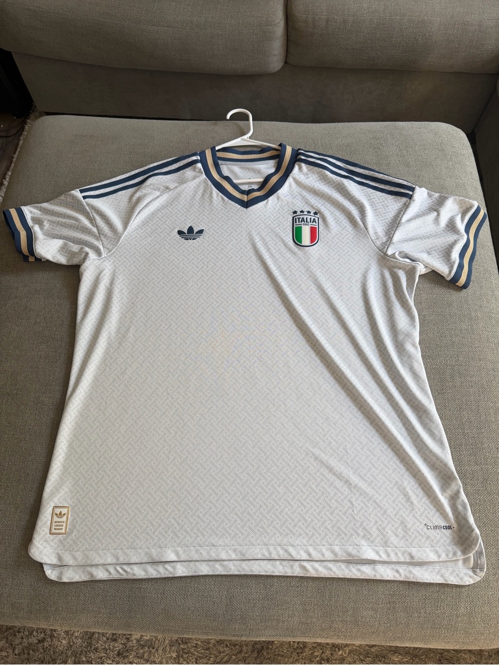 Adidas Italia Men's White Soccer Jersey